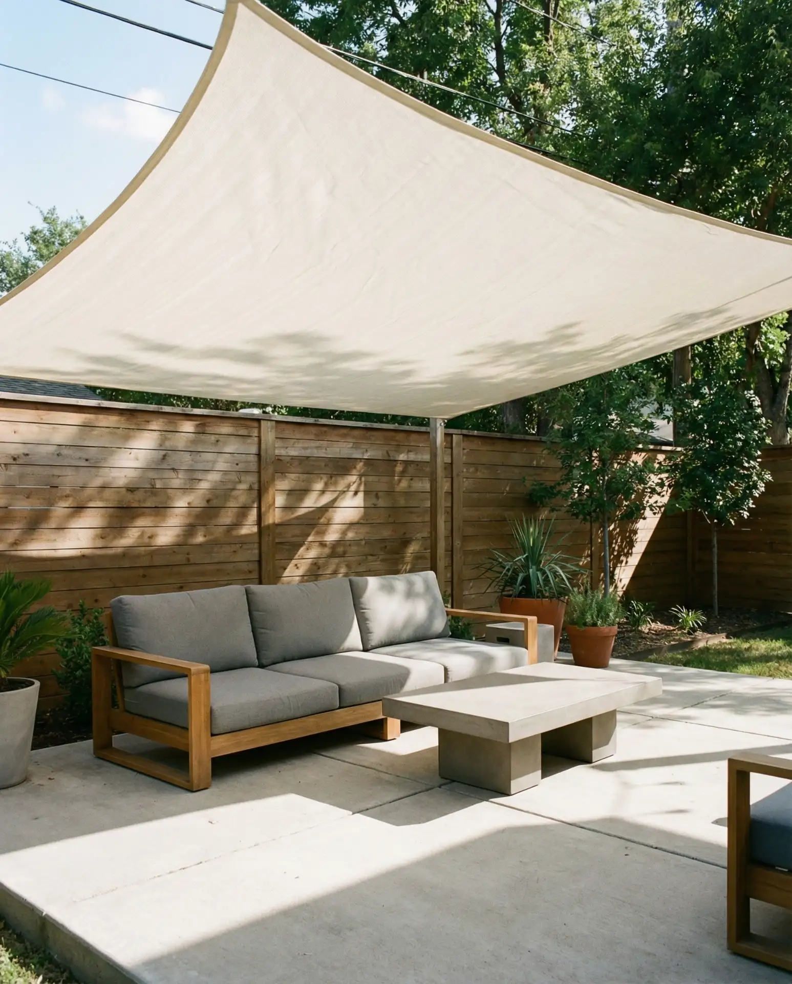 Shade Sail Stretched Over Play Area 1