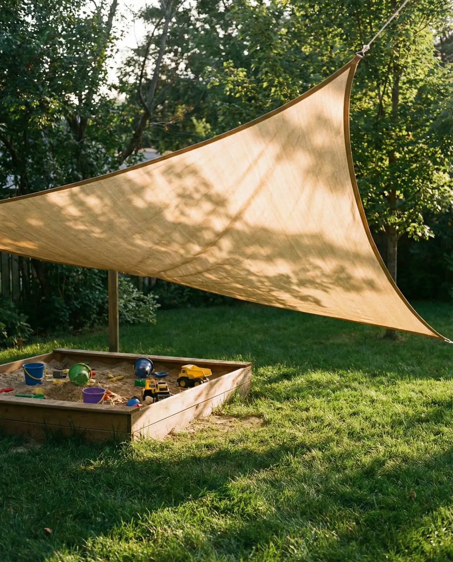 Shade Sail Stretched Over Play Area 2