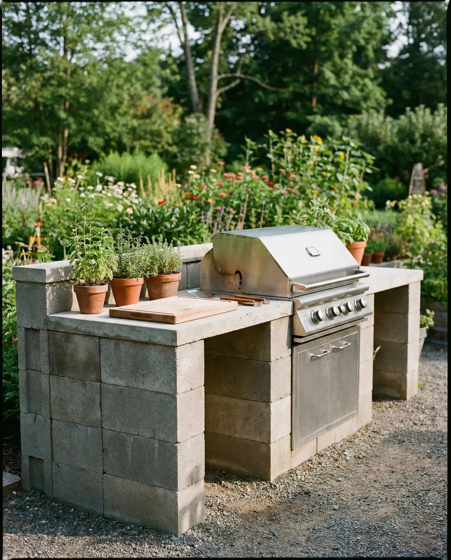 Simple Brick or Block Grill Station 1