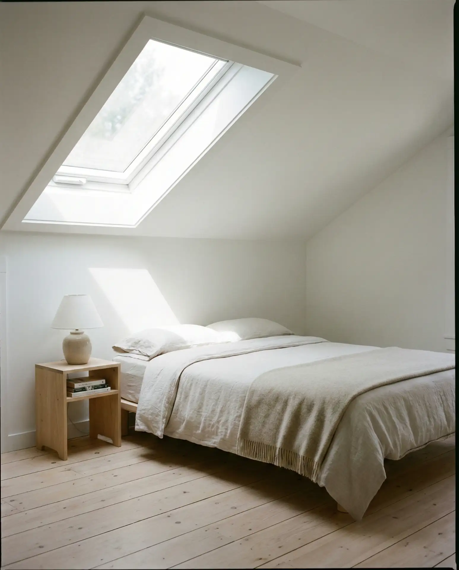 Slanted Ceiling Interior Design with Skylights 1
