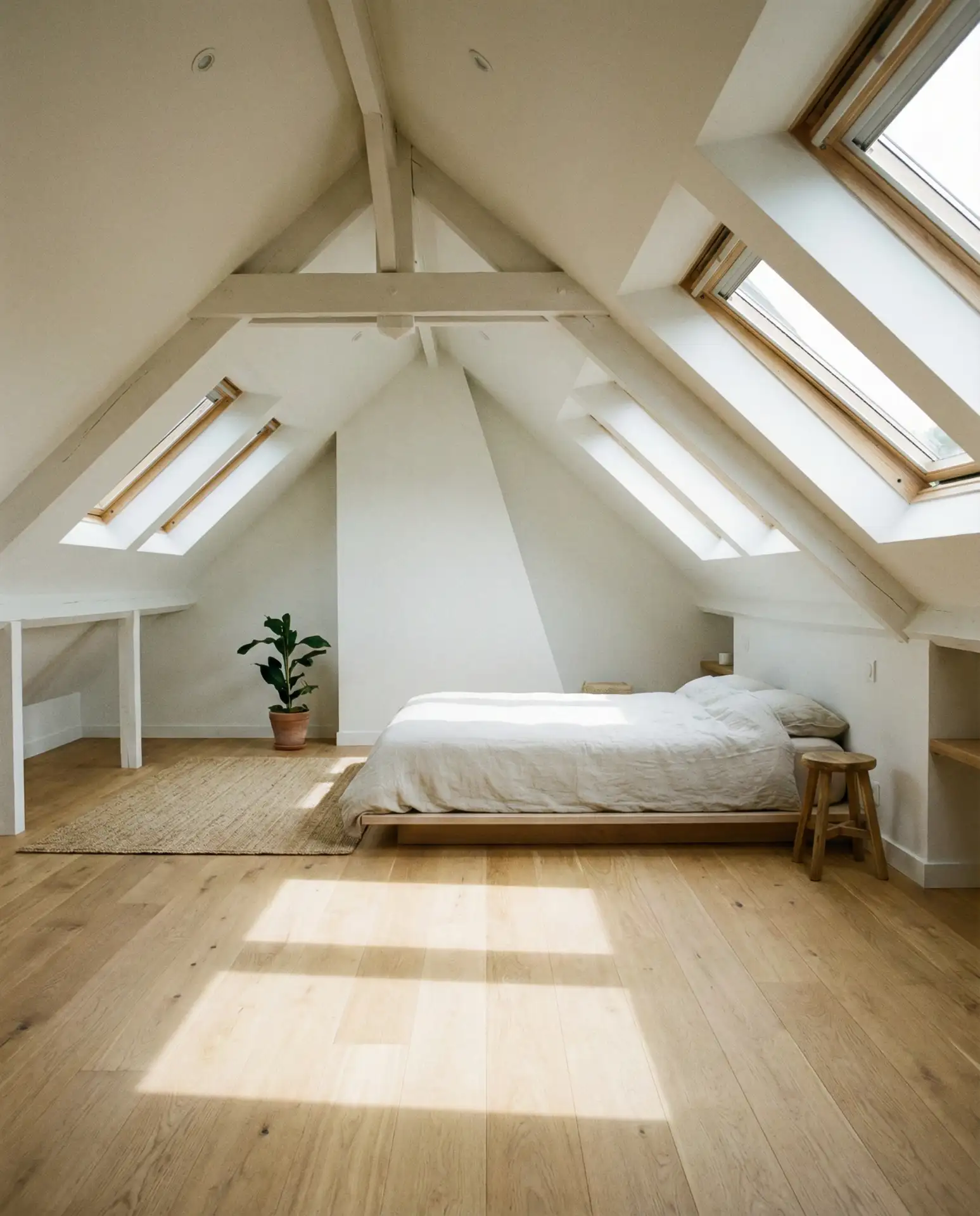 Slanted Ceiling Interior Design with Skylights 2