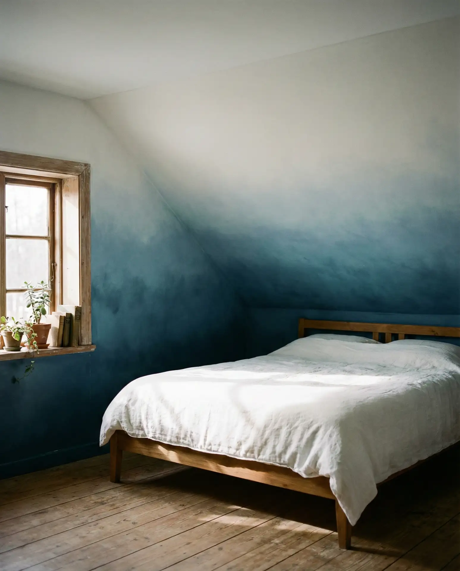 Slanted Ceiling Painted in Graduated Tones 1