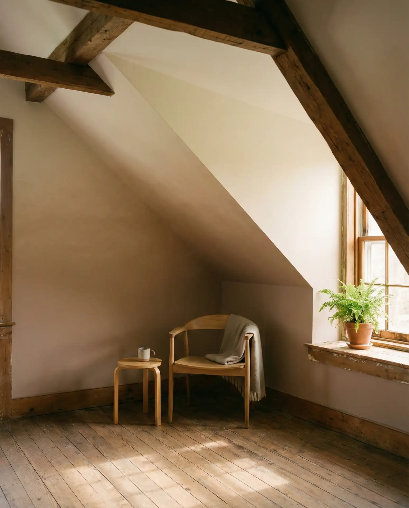 Slanted Ceiling Painted in Graduated Tones 2