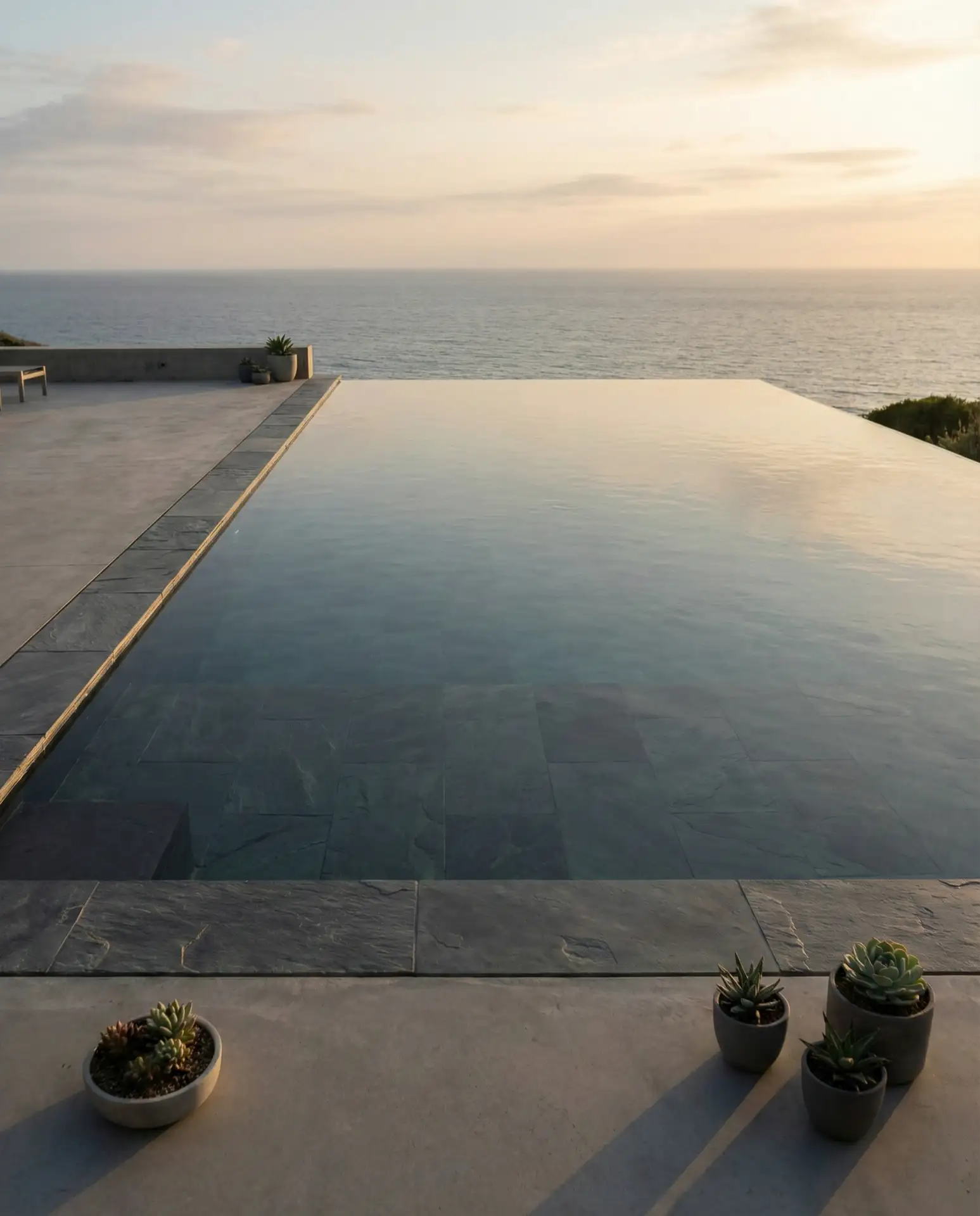 Sleek Infinity Pool with Glass Tile Mosaic 2
