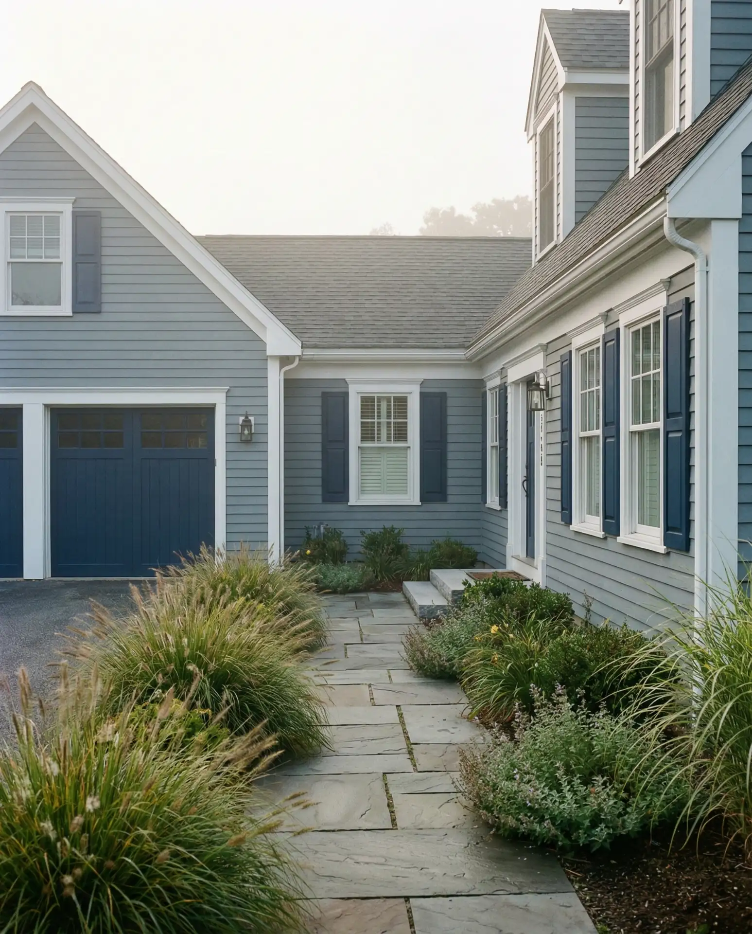 Soft Gray-Blue with Navy Door 1