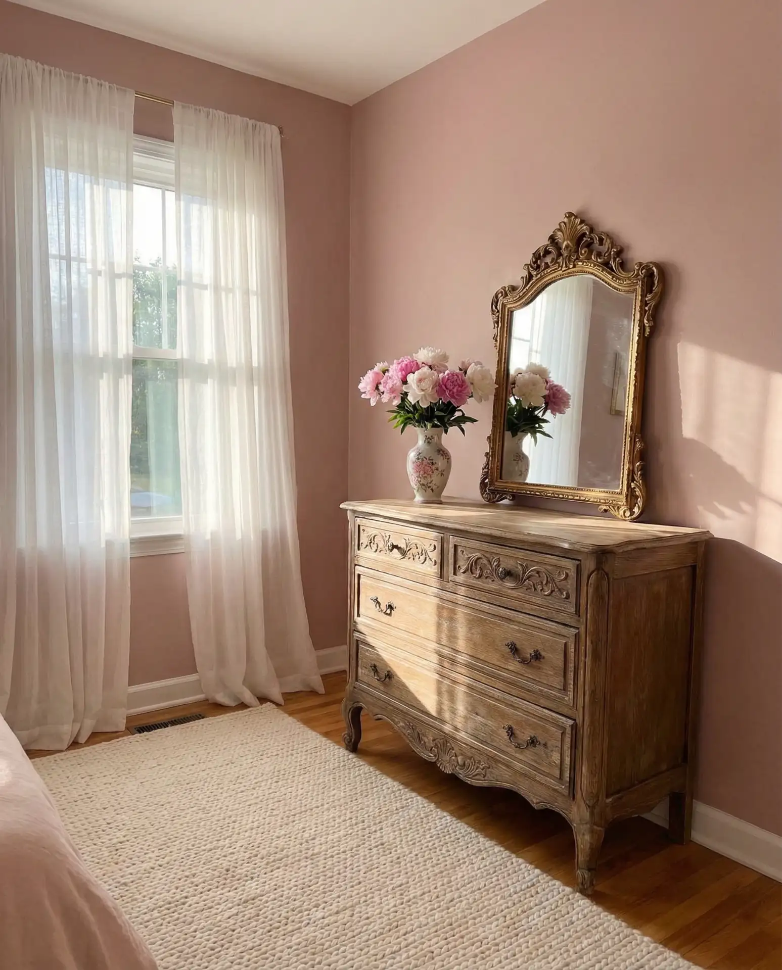 Soft Pink French Country Bedroom 1