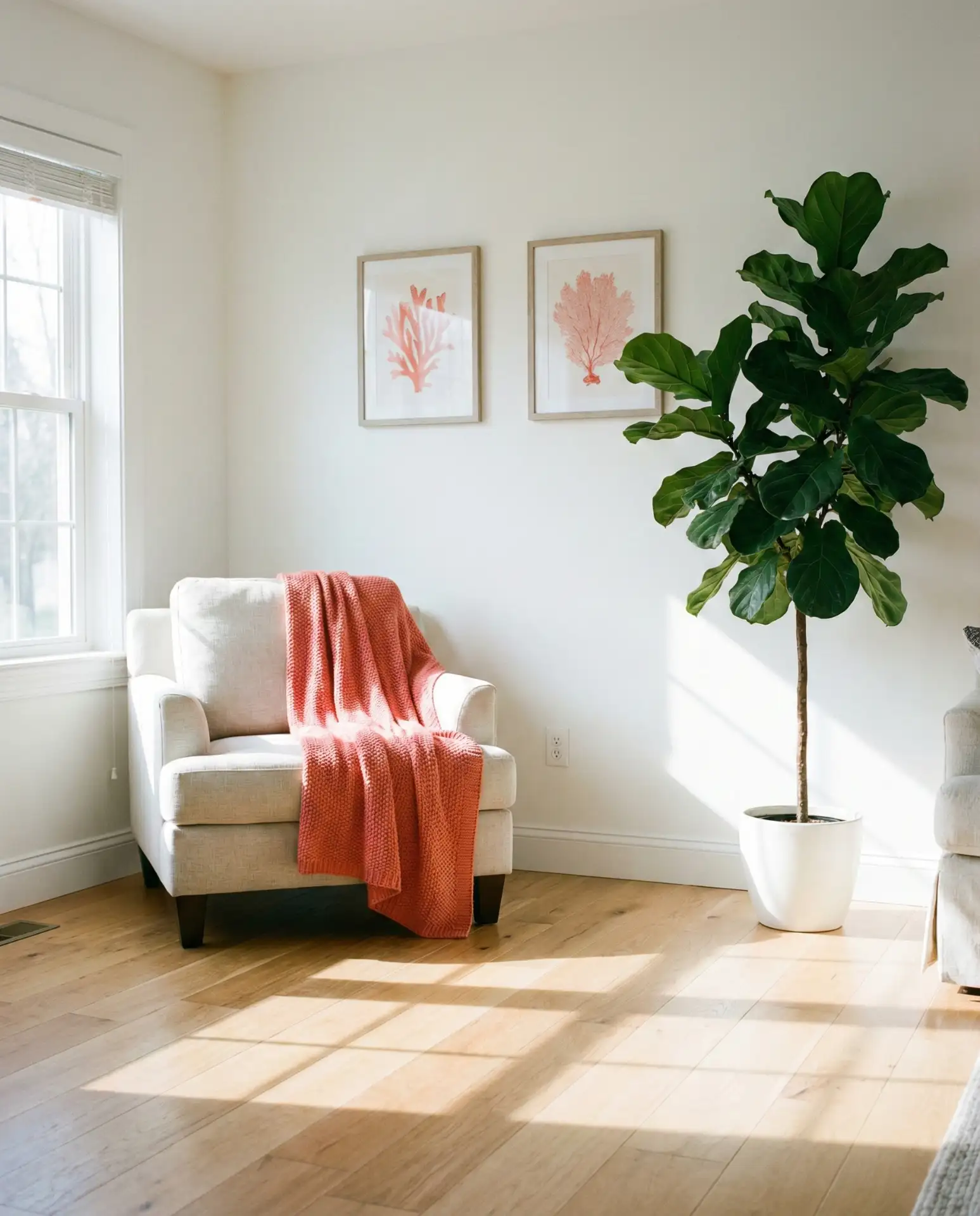 Soft White with Pops of Coral 1