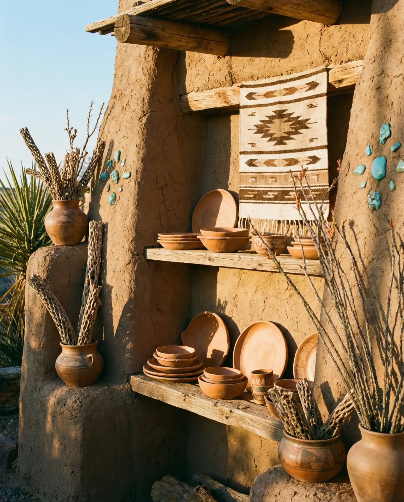 Southwestern Adobe-Inspired Terracotta Display 1