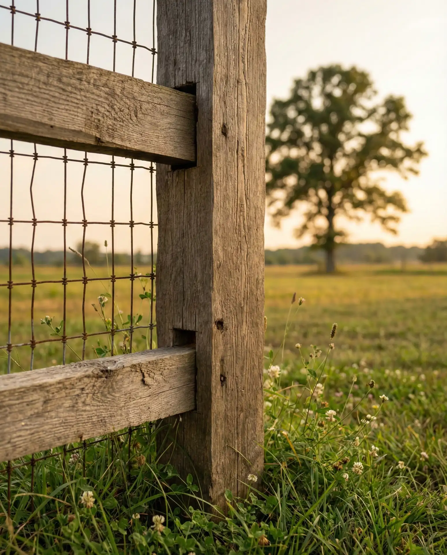 Split-Rail Cedar Fence with Wire Mesh Backing 1