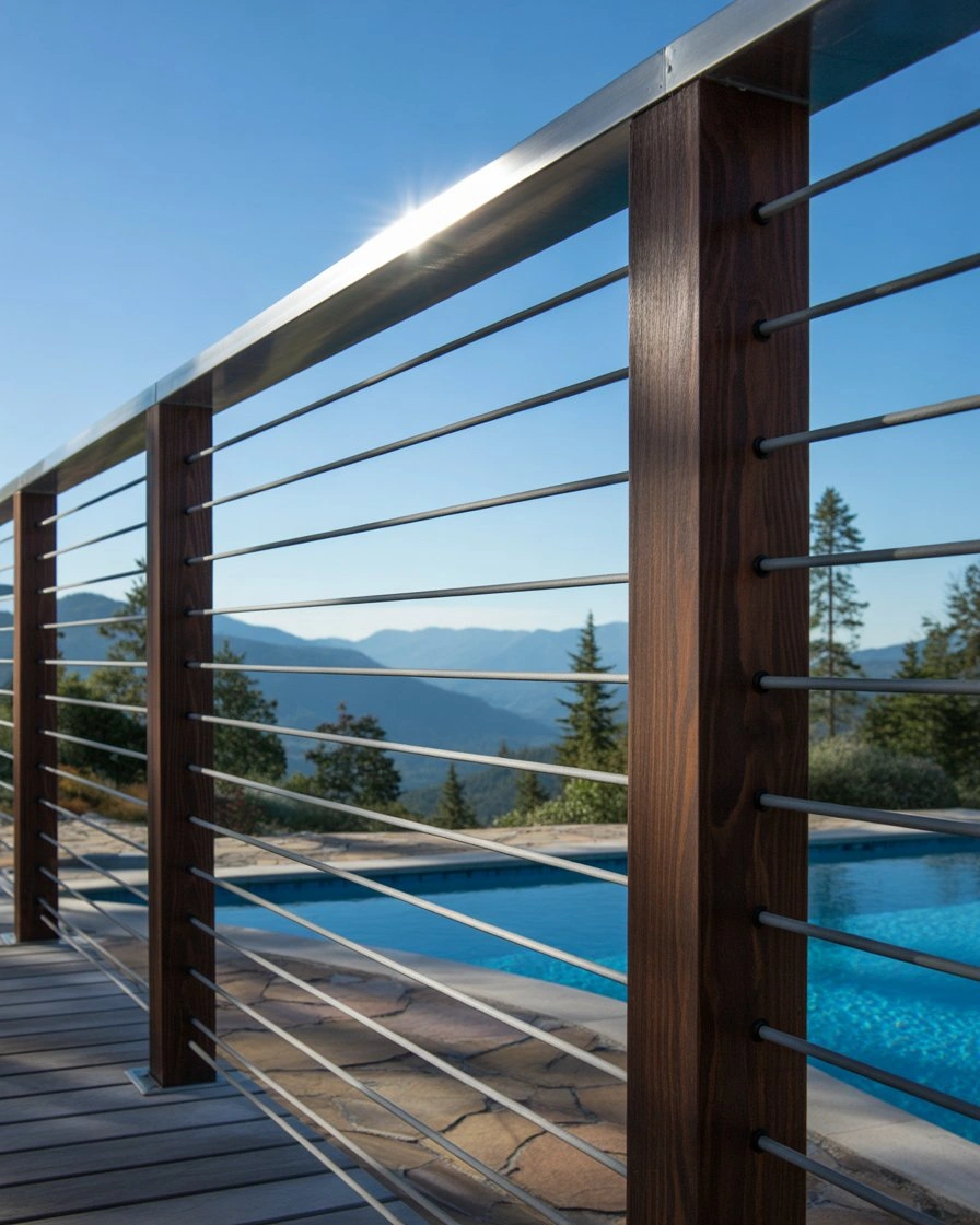 Stainless Steel Cable Rail with Wood Posts 2