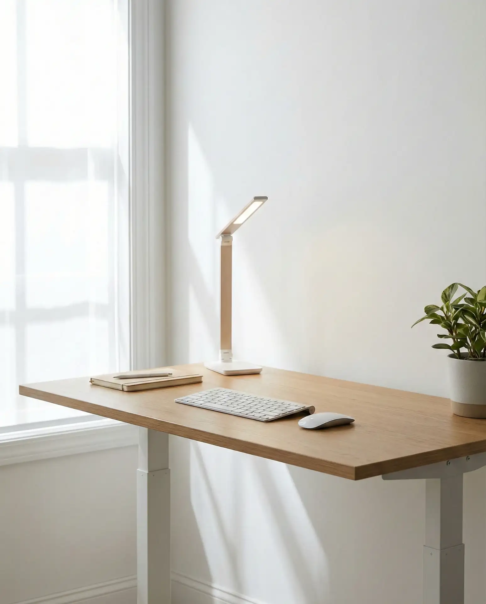 Standing Desk with Natural Wood Finish 2
