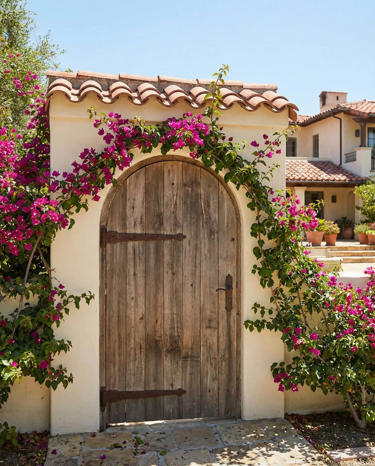 Stucco Wall Fence with Tile Coping 2