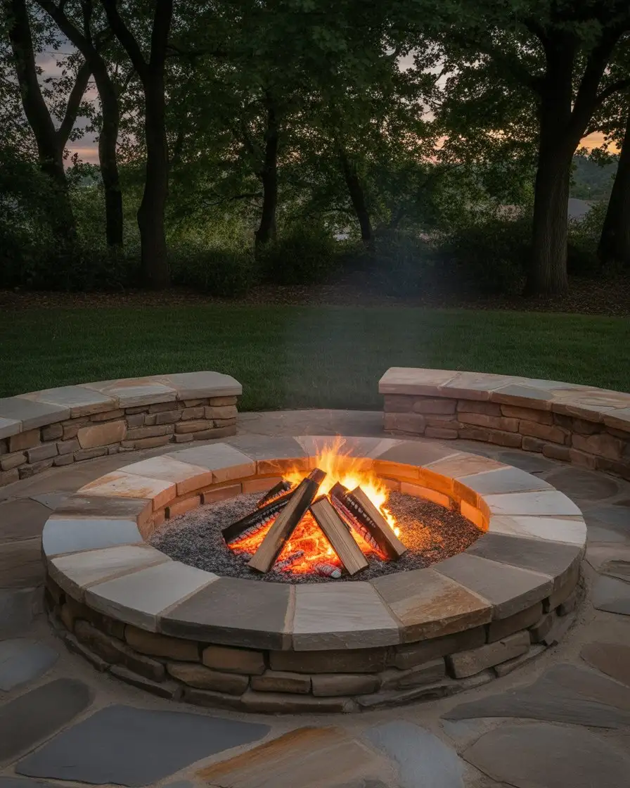 Sunken Fire Pit with Perimeter Seating 1