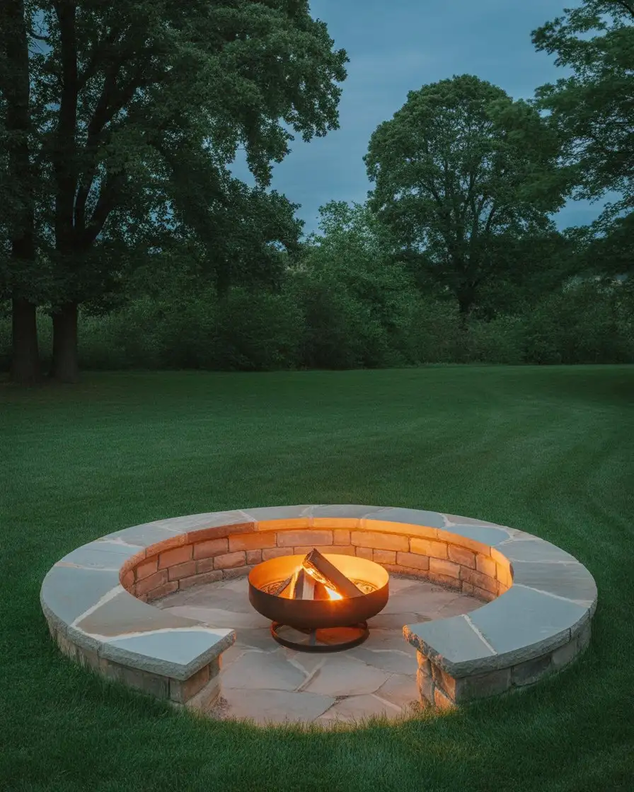 Sunken Fire Pit with Perimeter Seating 2