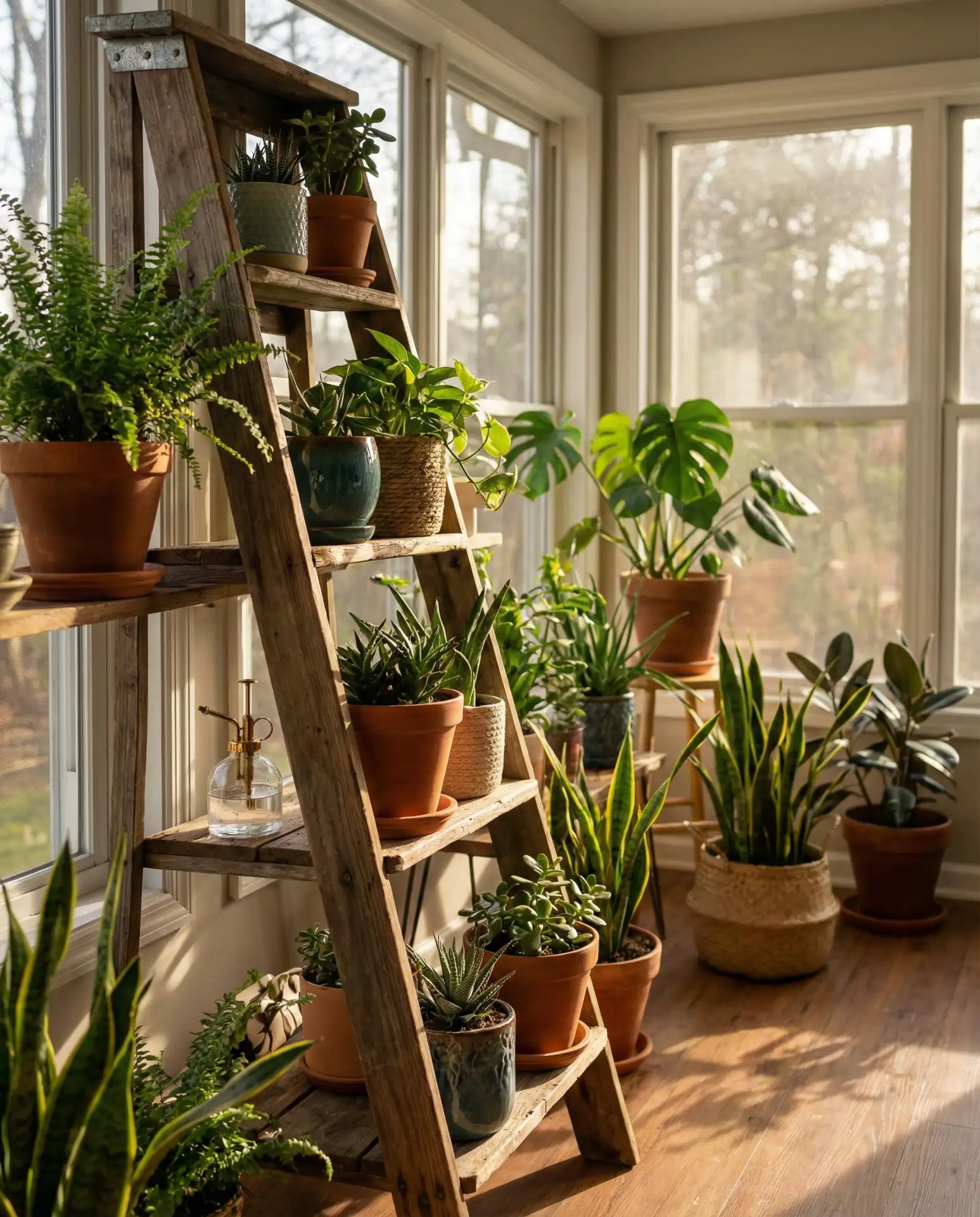 Sunroom with Indoor Garden Shelving 2