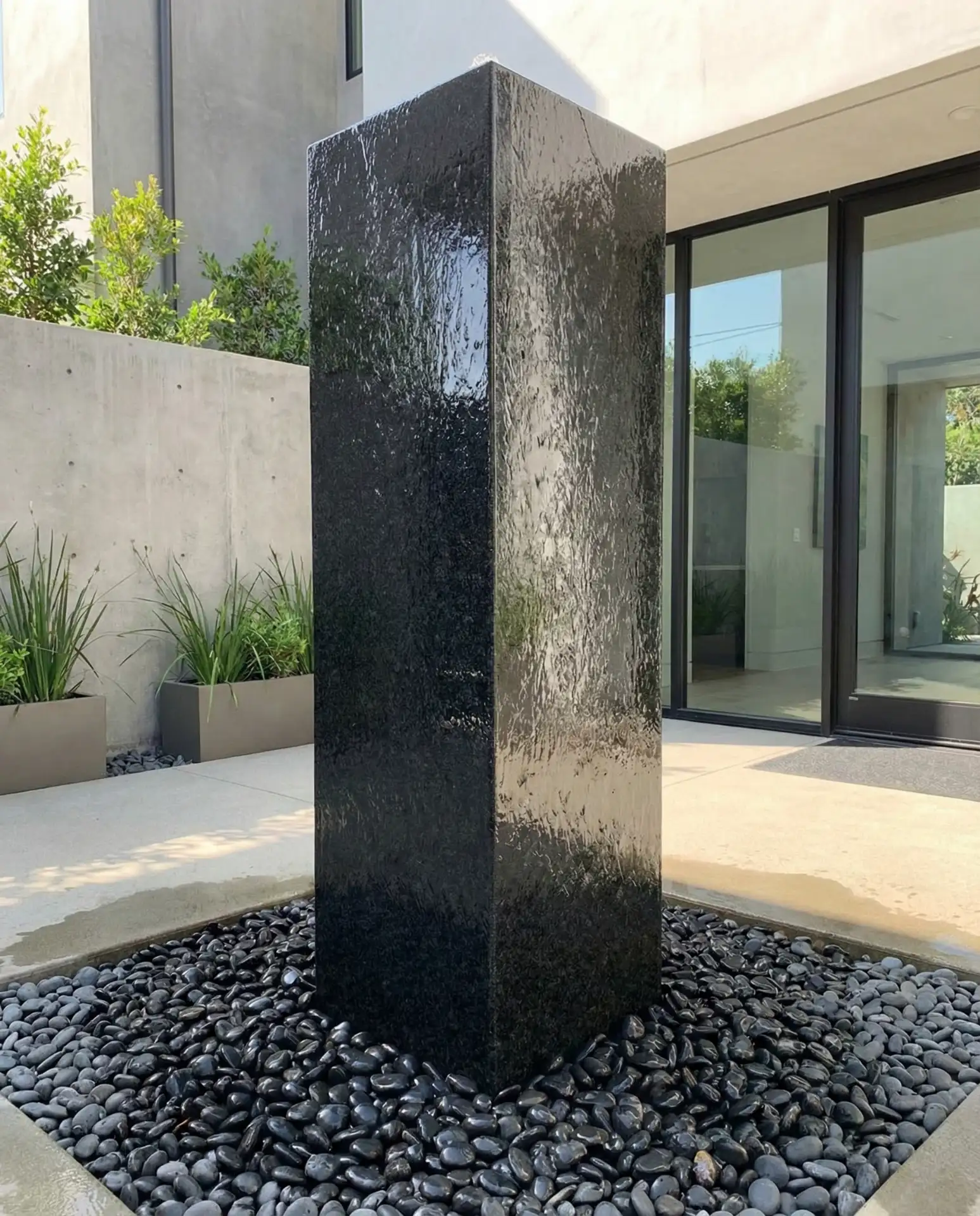 Tall Modern Pillar Fountain for Architectural Impact 2
