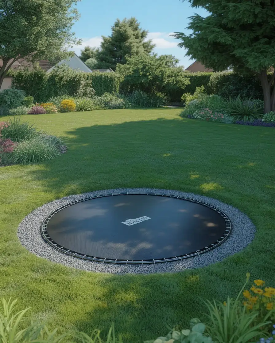Trampoline Sunken into the Lawn 1