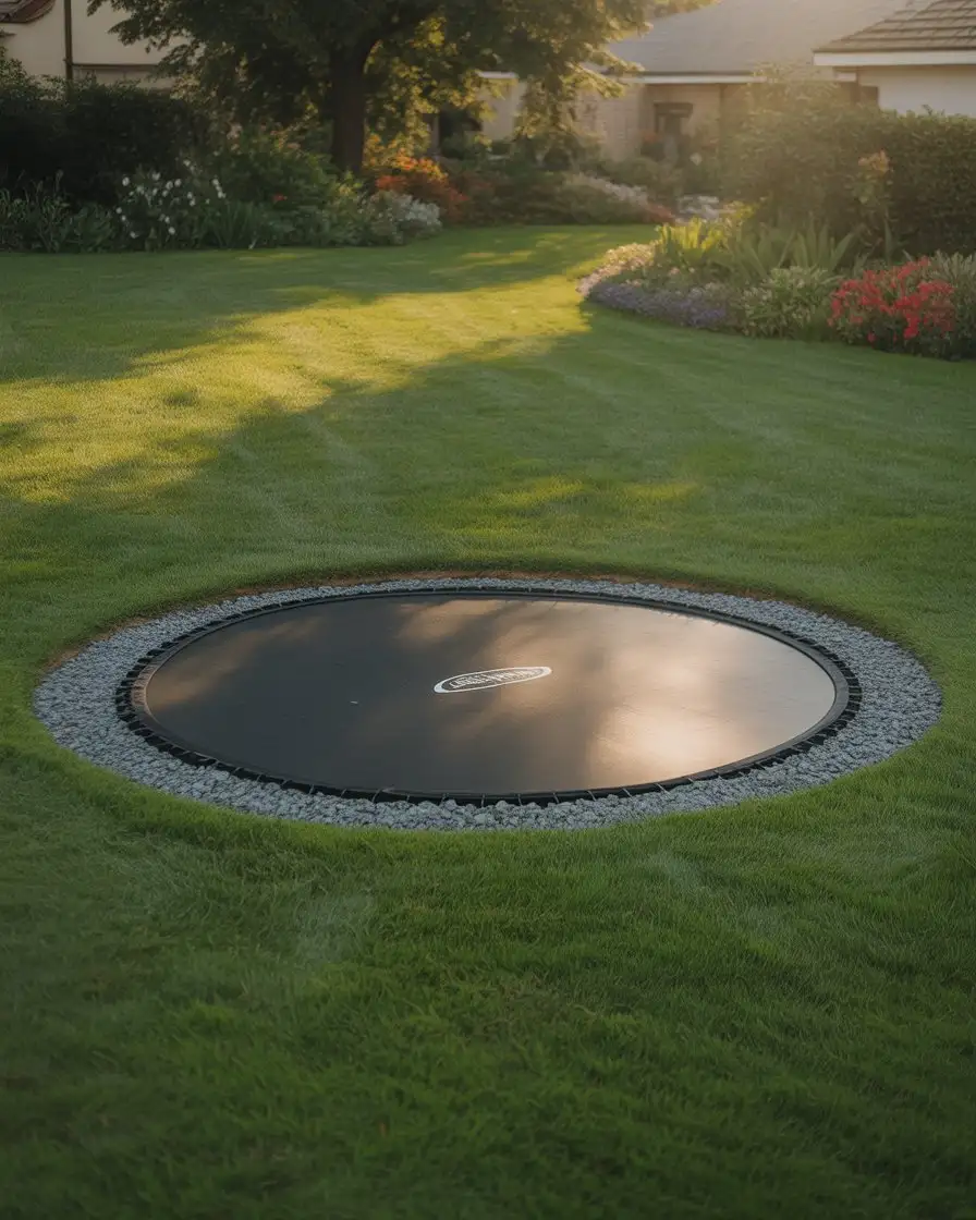 Trampoline Sunken into the Lawn 2