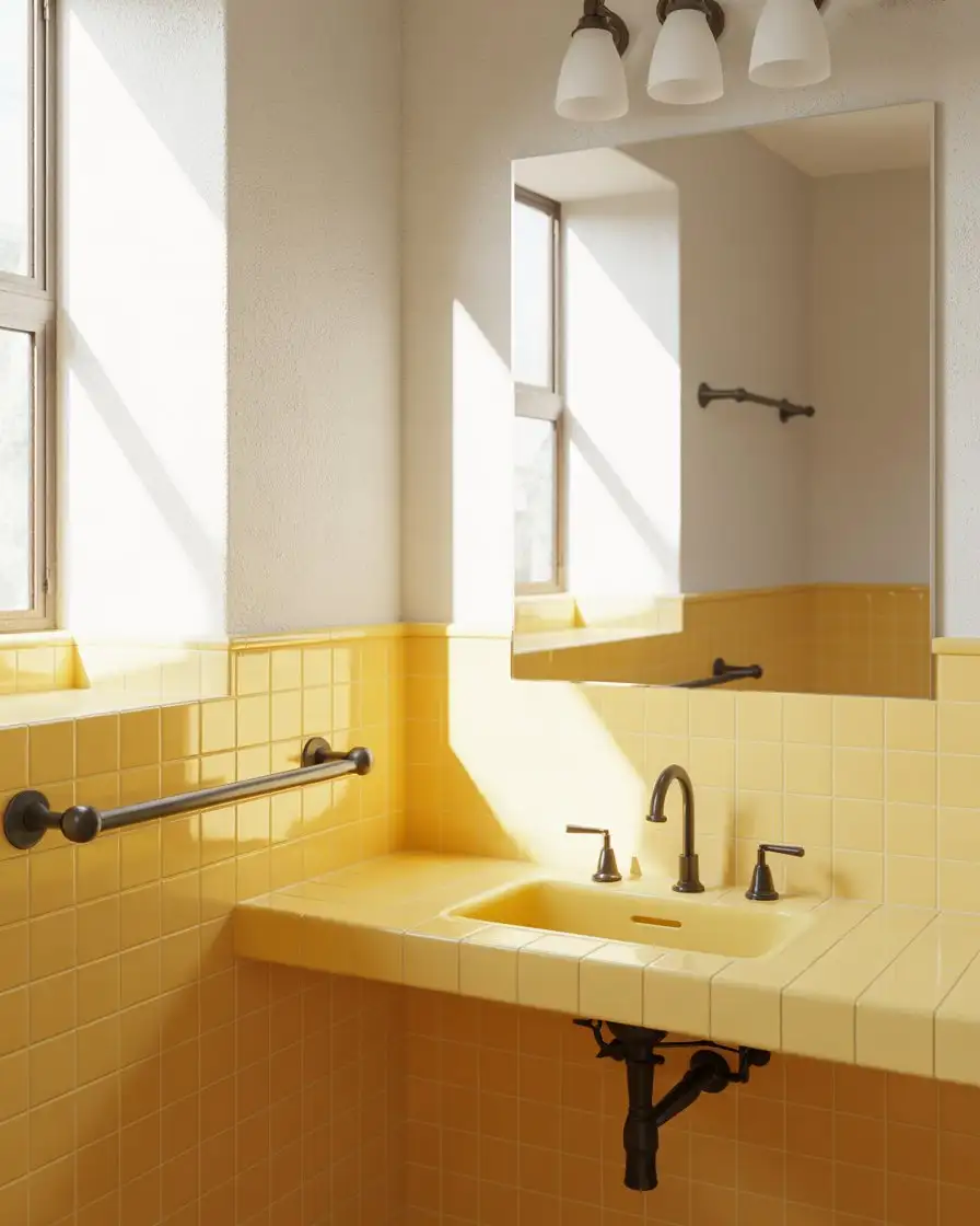 Transform a 70s Bathroom with Fresh Paint and New Hardware 1