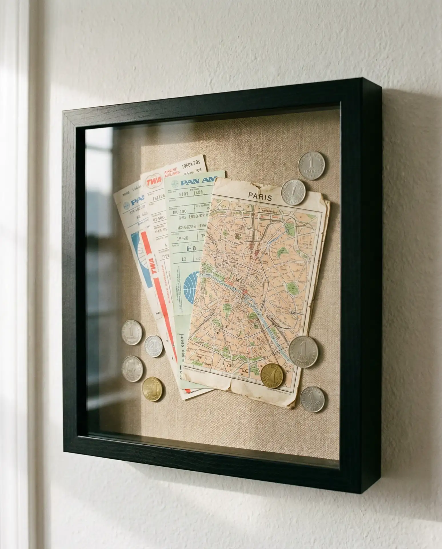 Travel Ticket and Map Collage 1