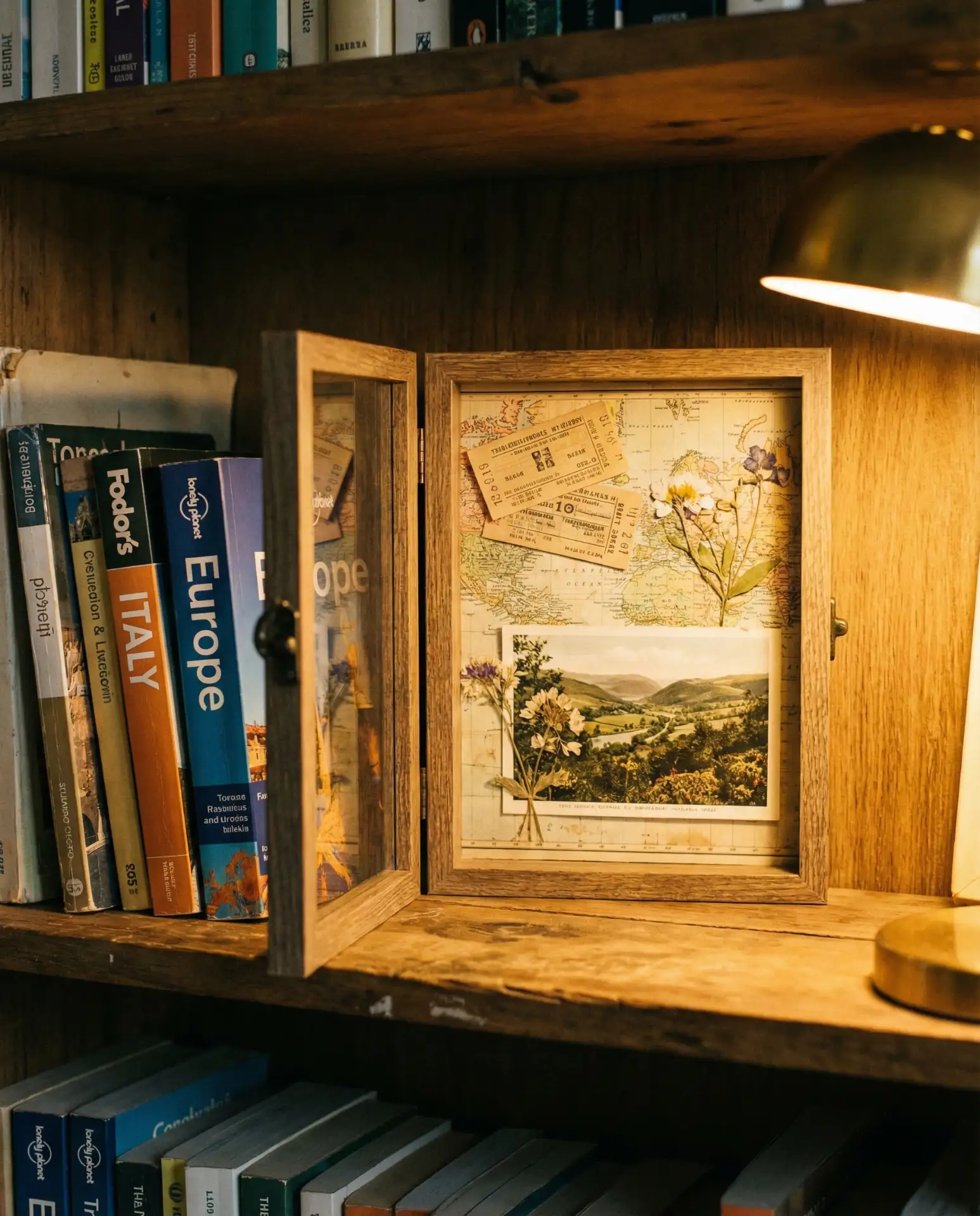 Travel Ticket and Map Collage 2