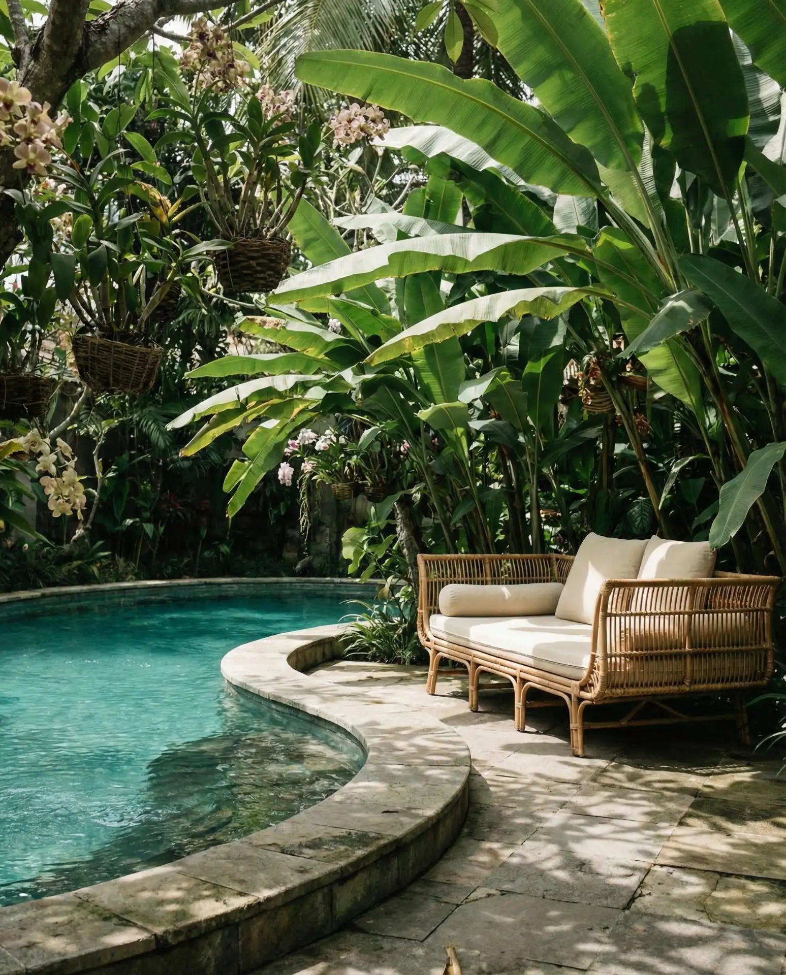 Tropical Poolside Lounge with Lush-Greenery 1