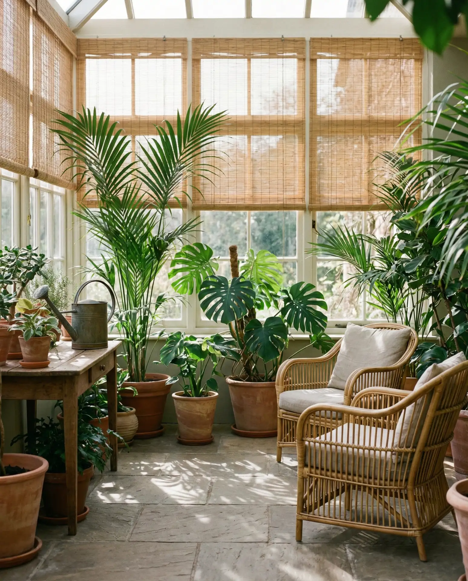 Tropical Sunroom with Lush Greenery 1