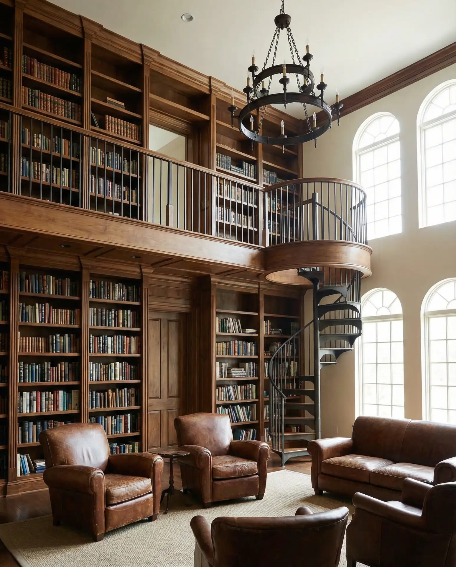Two-Story Library with Balcony Access 1