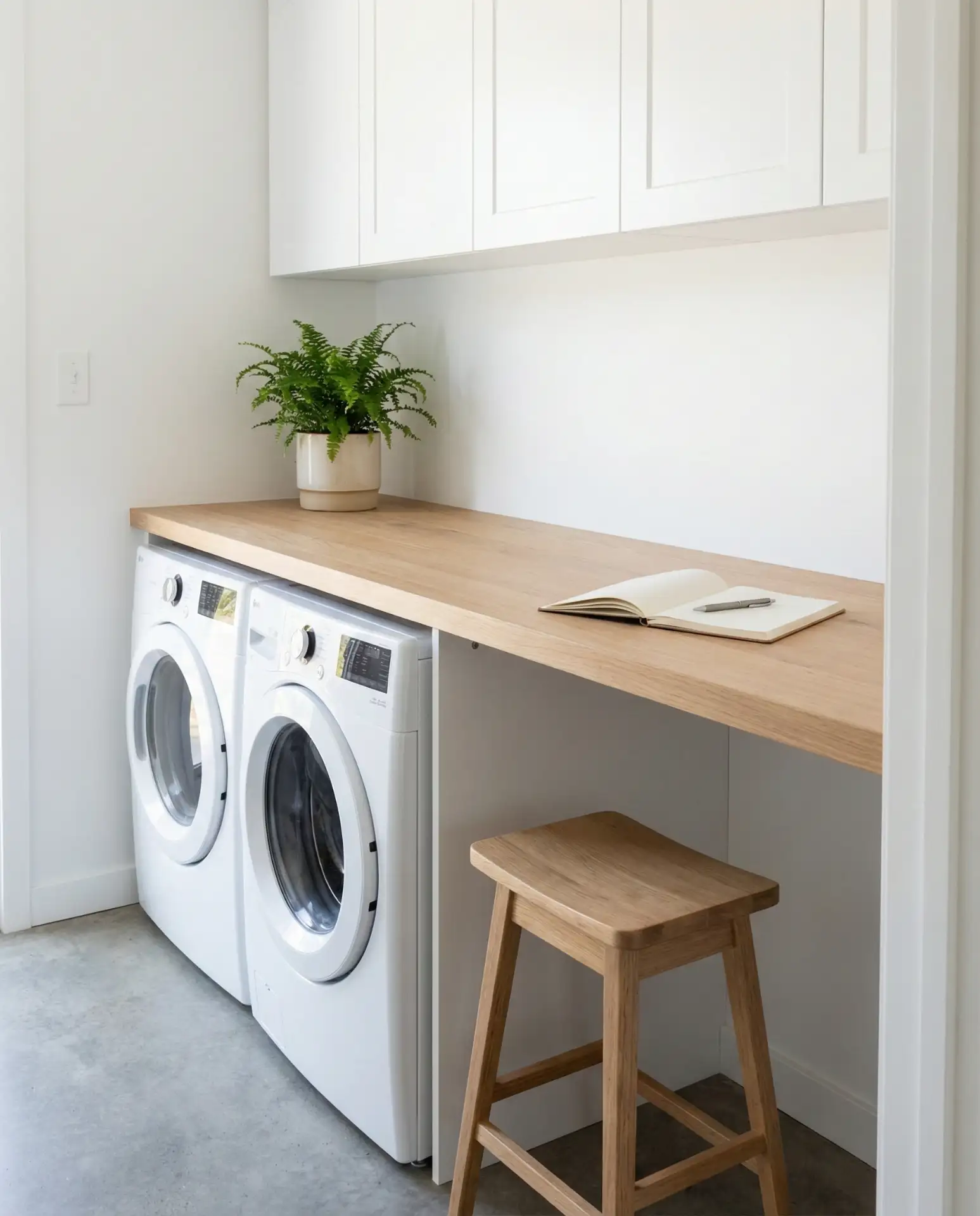 Under-Counter Washer Dryer with Desk Above 2