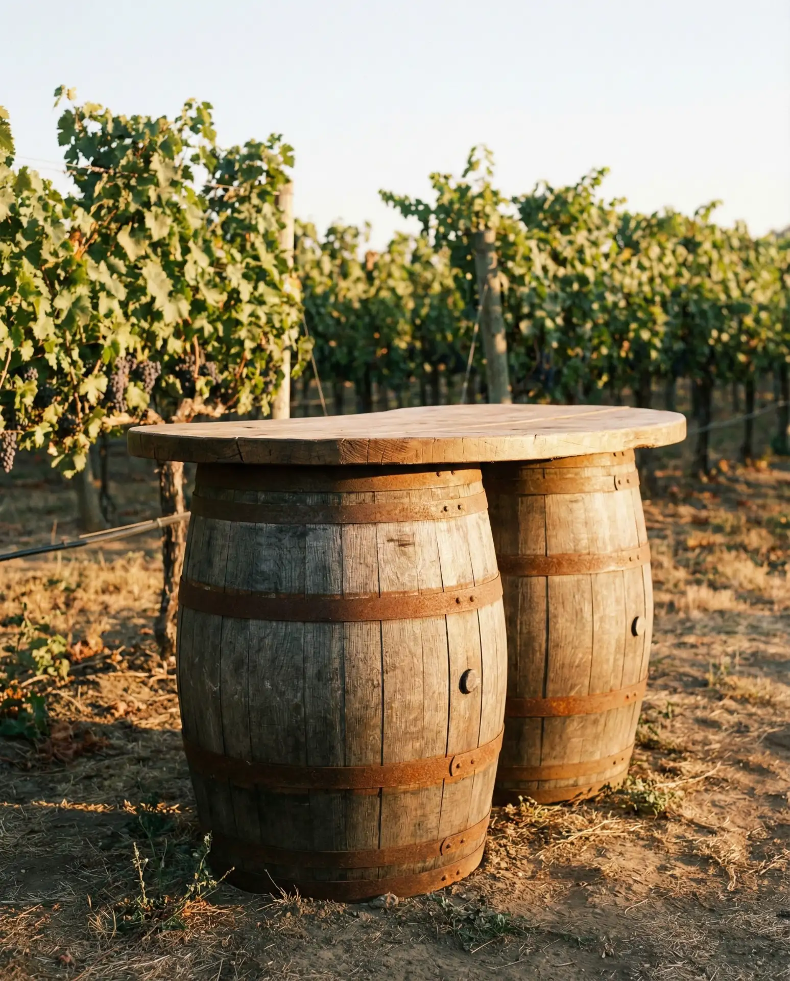 Unique Barrel Bar with Wine Cask Base 1