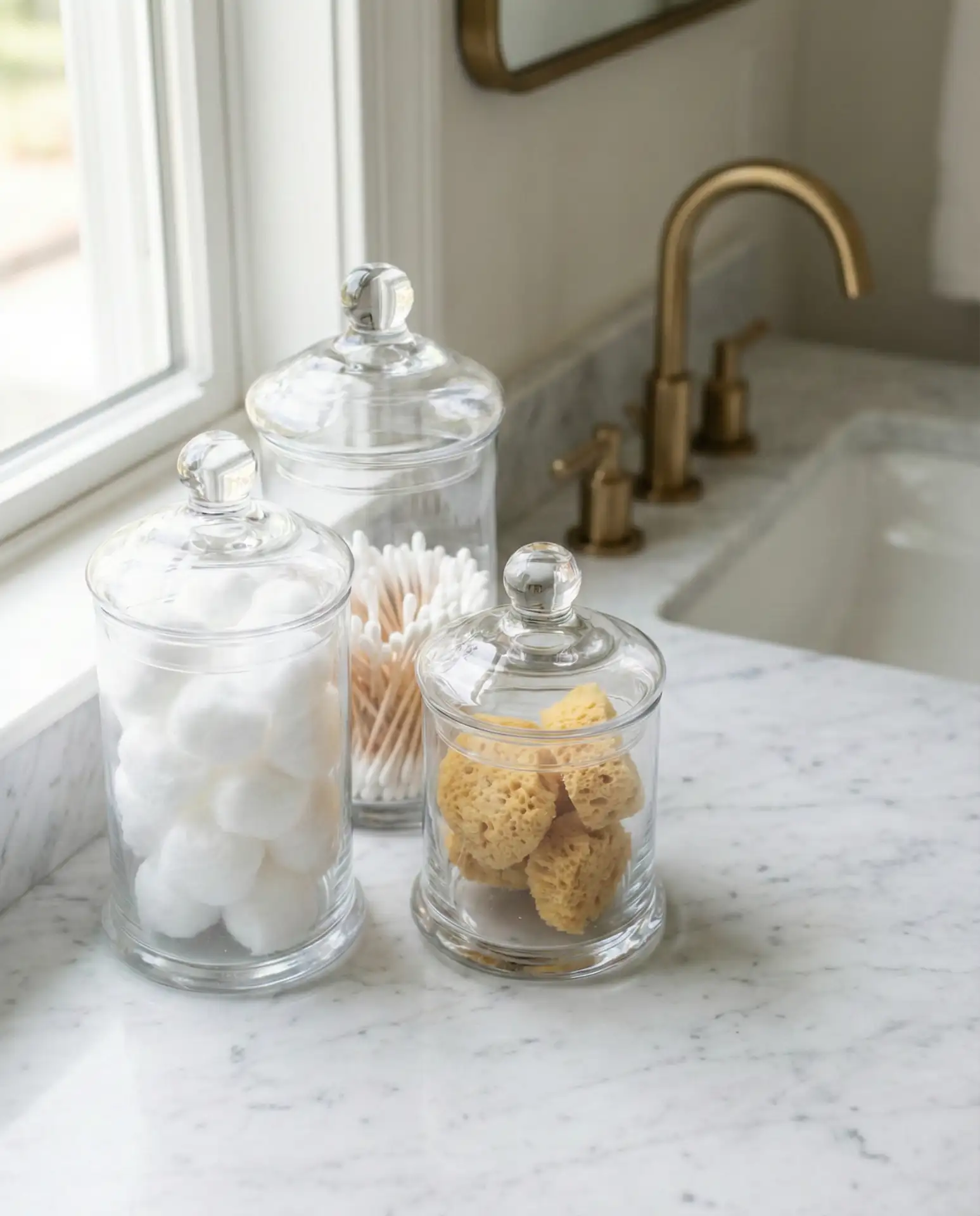 Vintage Apothecary Jars for Cotton and Q-Tips 2