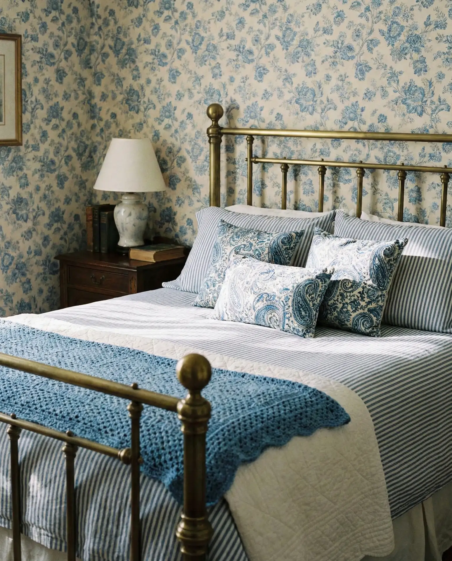 Vintage Bedroom Design with Pattern Mixing 1