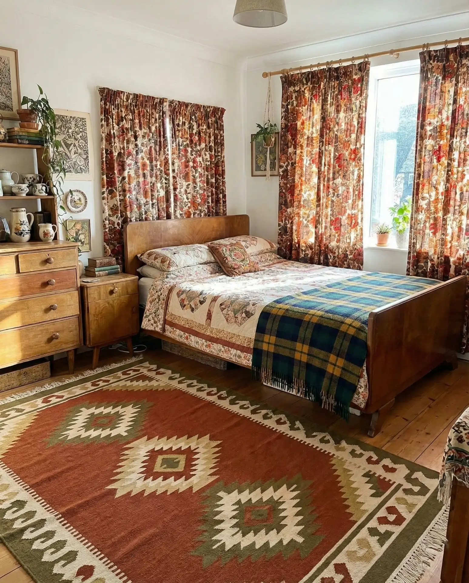 Vintage Bedroom Design with Pattern Mixing 2