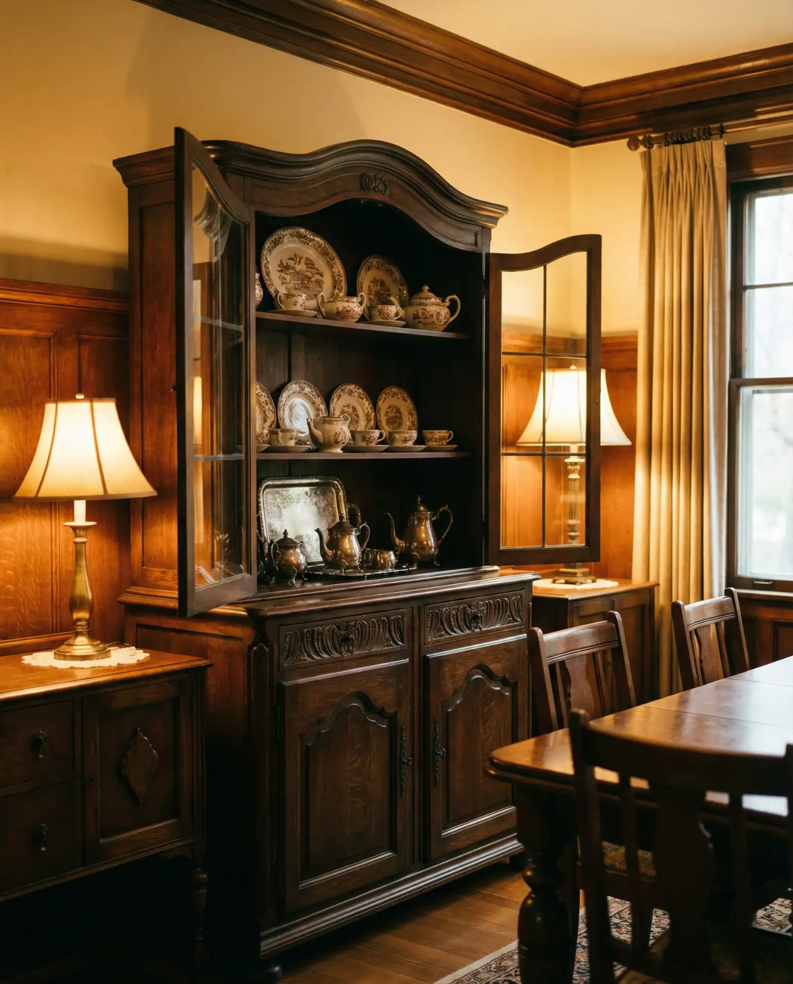 Vintage China Cabinet Repurposed as Buffet 1
