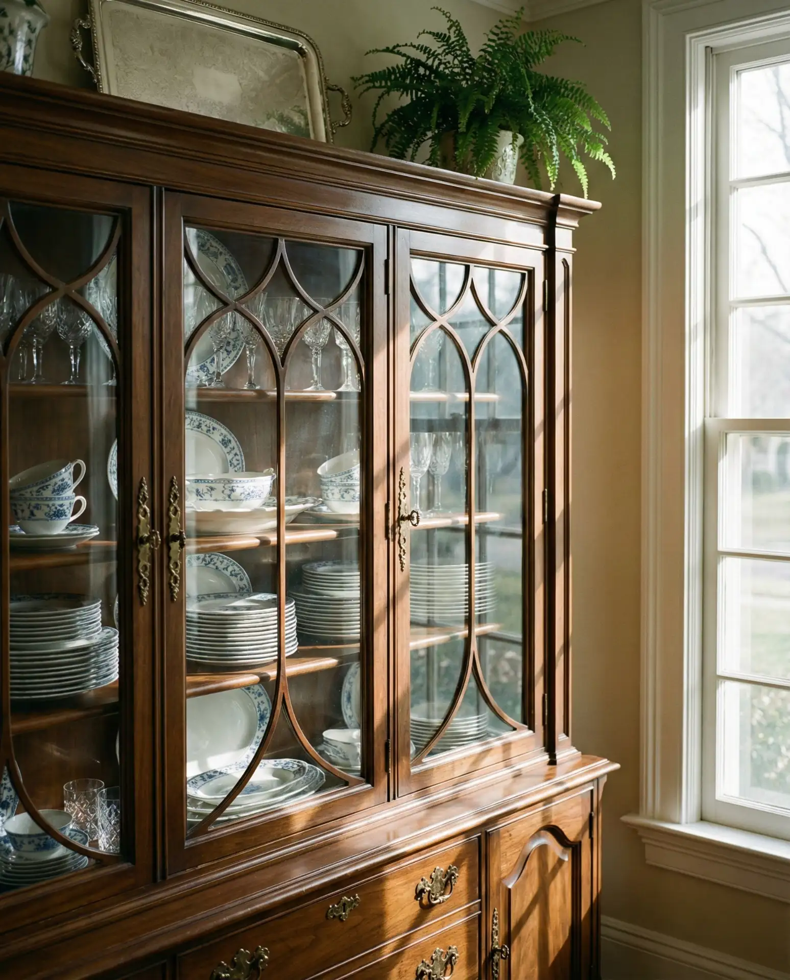 Vintage China Cabinet Repurposed as Buffet 2
