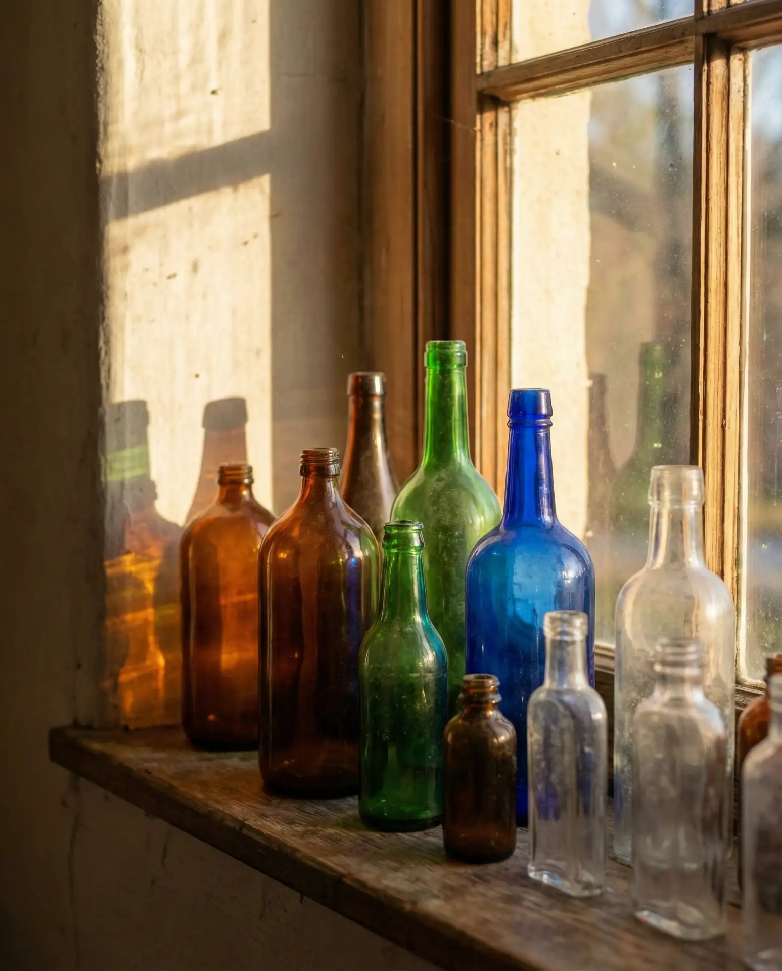 Vintage Glass Bottles as Light Catchers 1