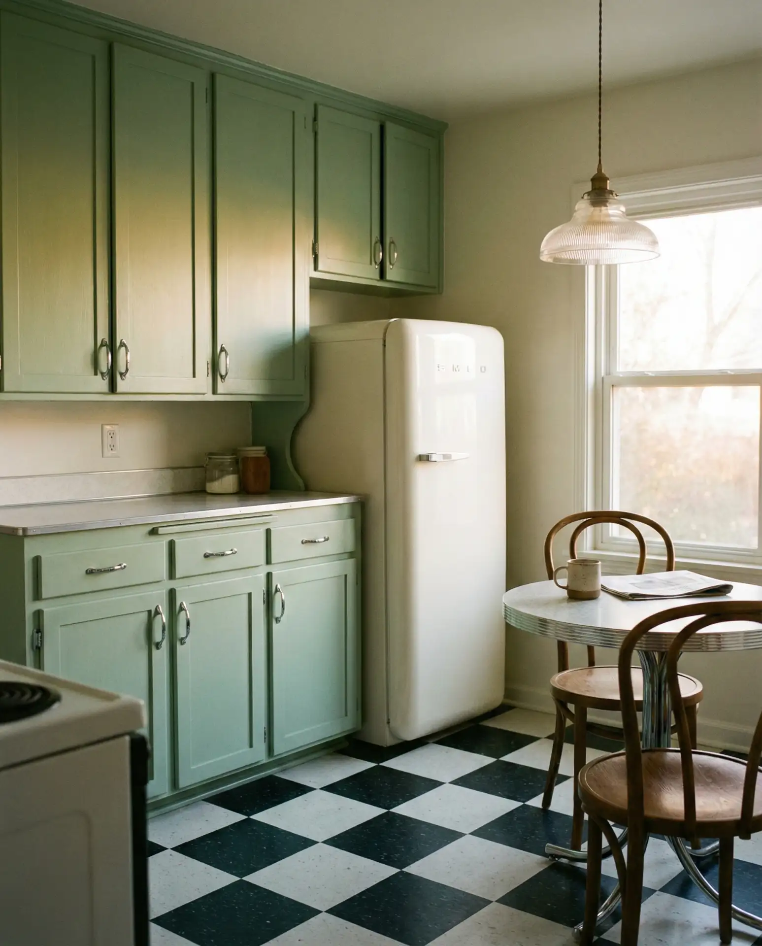 Vintage Green with Checkerboard Floor 2