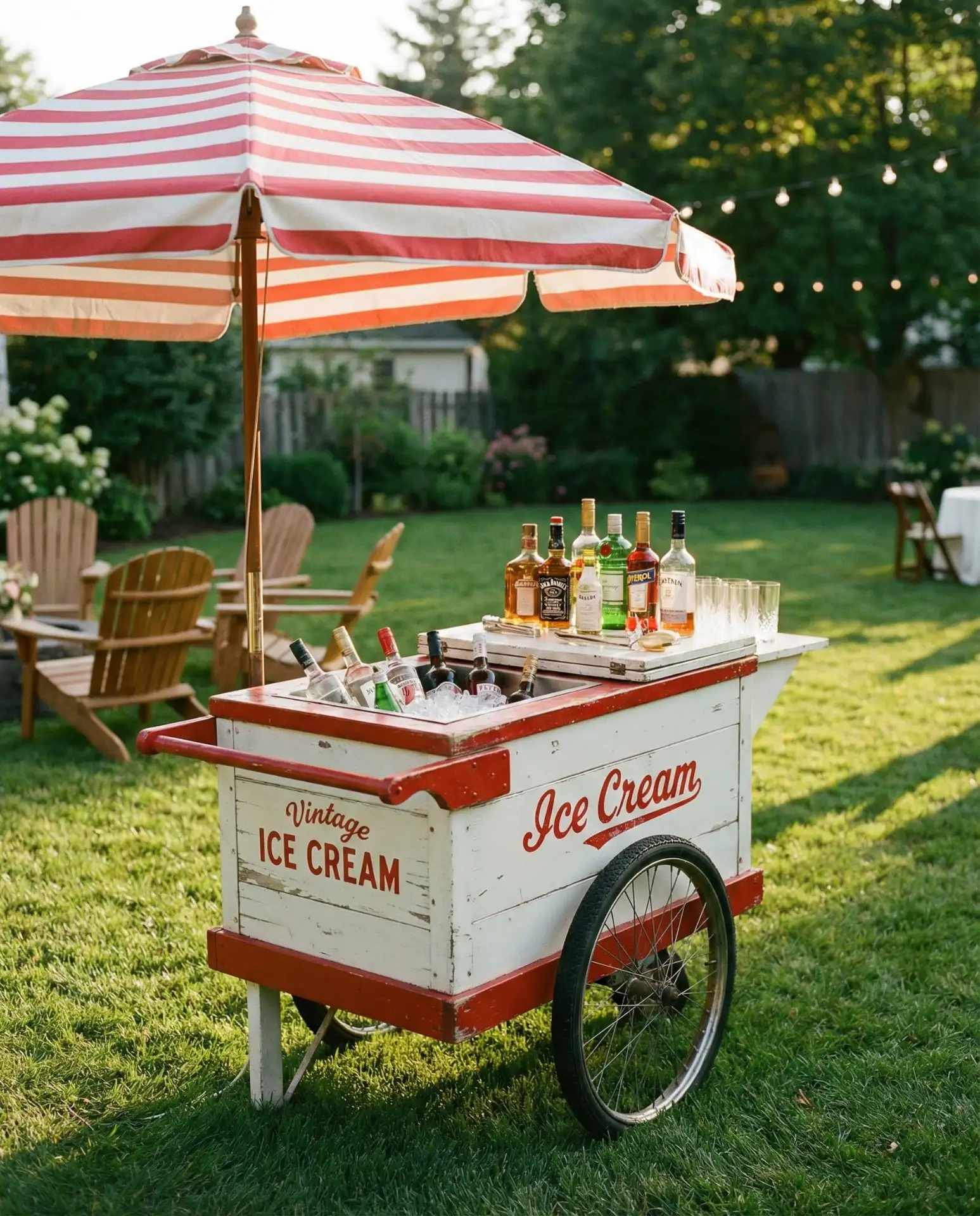 Vintage Ice Cream Cart Repurposed as Bar 1