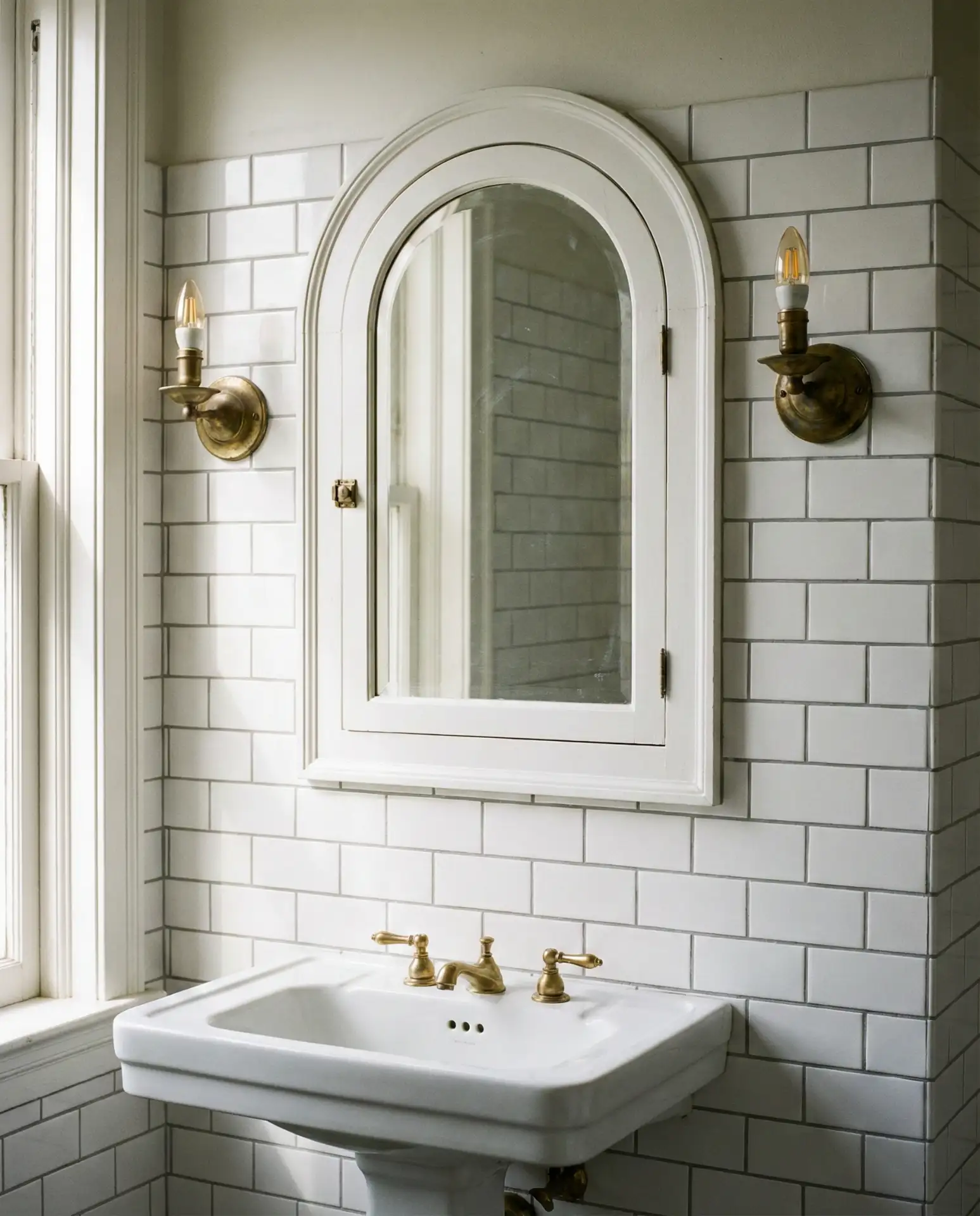 Vintage-Inspired Medicine Cabinet with Mirror 2