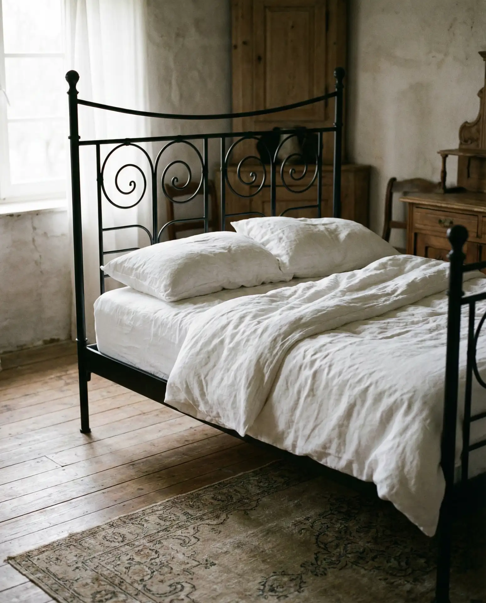 Vintage Iron Bed Frame as Timeless Centerpiece 1