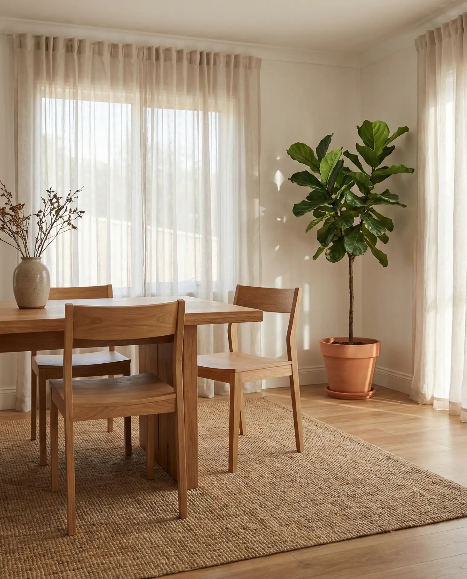 Warm Wooden Chairs with Natural Finish 1