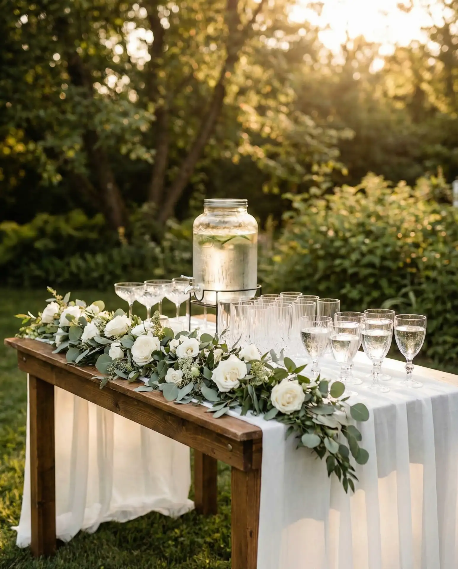Wedding Reception Drink Station with Elegant Draping 1