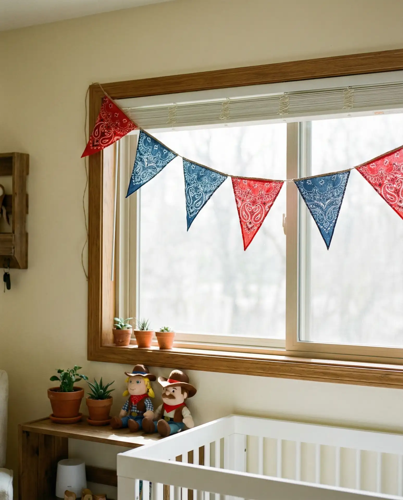 Western-Inspired Bandana Bunting Across Window 1