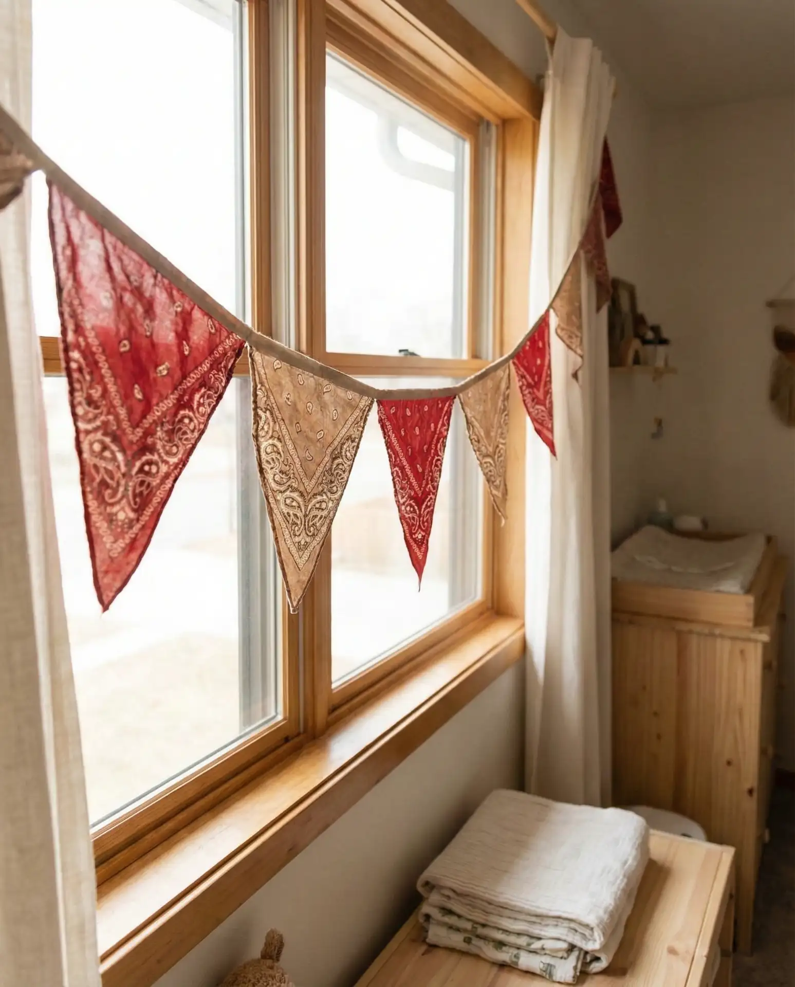 Western-Inspired Bandana Bunting Across Window 2