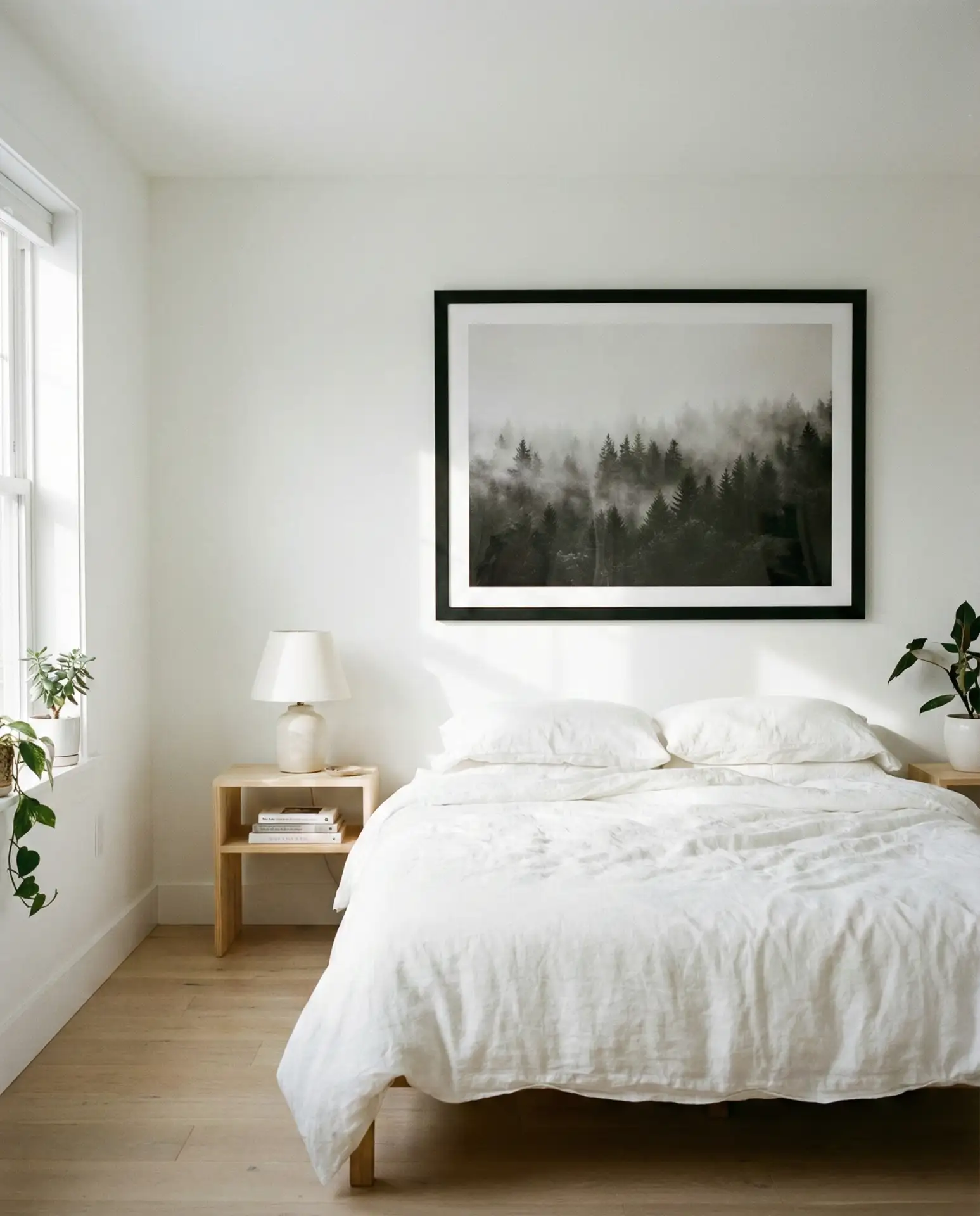 White Bedroom with Oversized Art 2