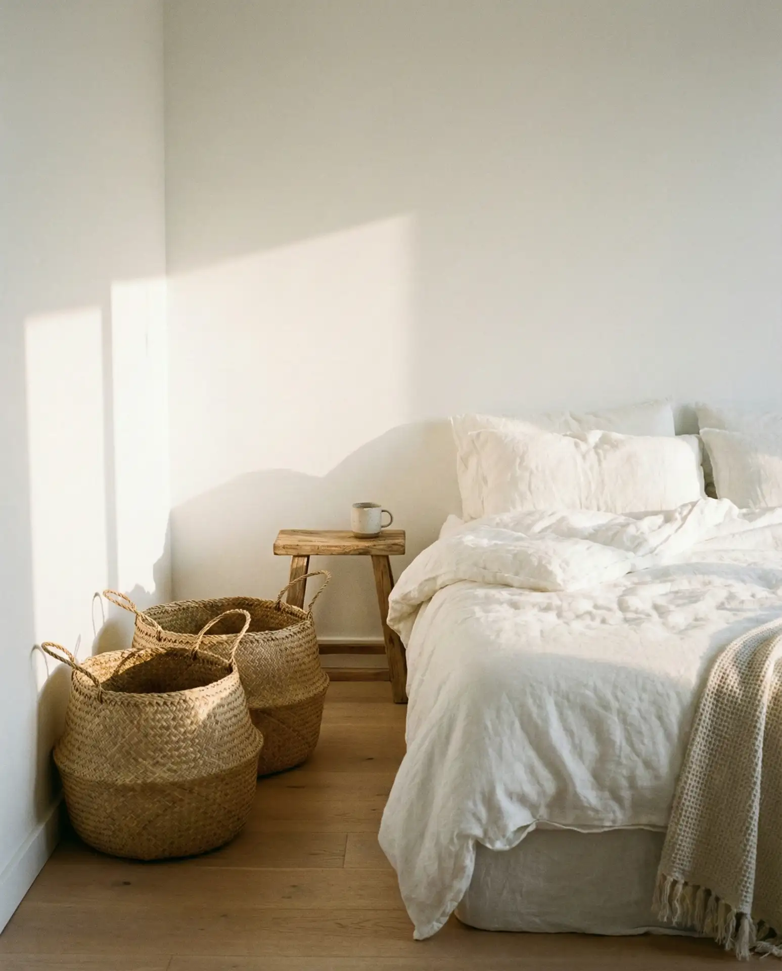 White Bedroom with Statement Lighting 1