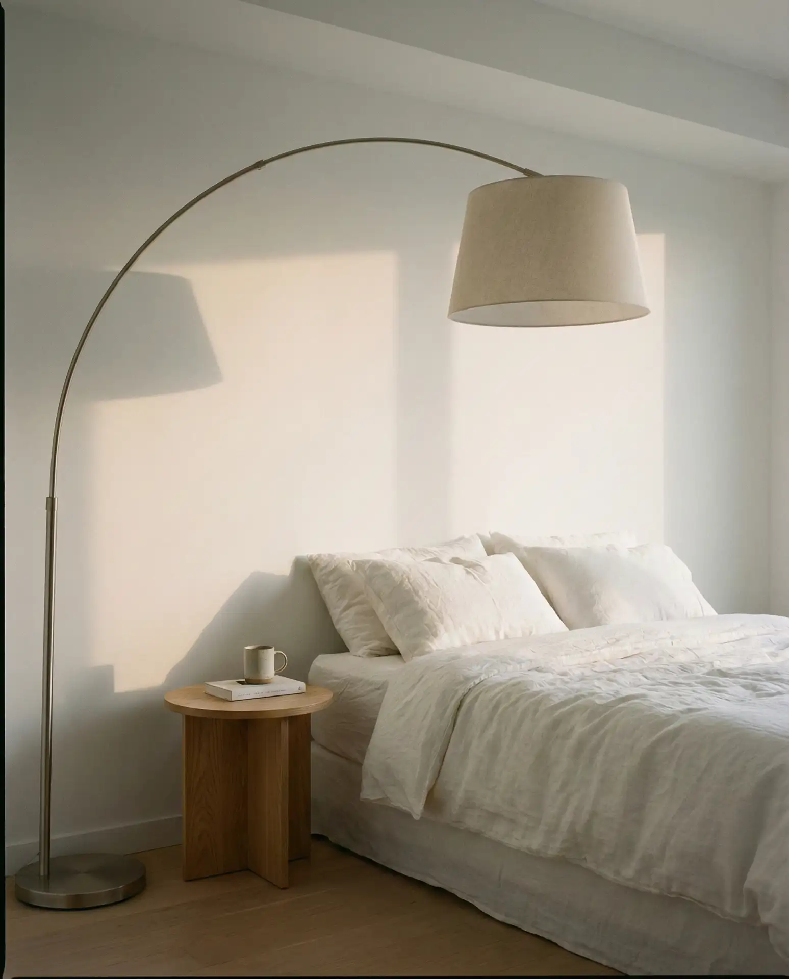 White Bedroom with Statement Lighting 2