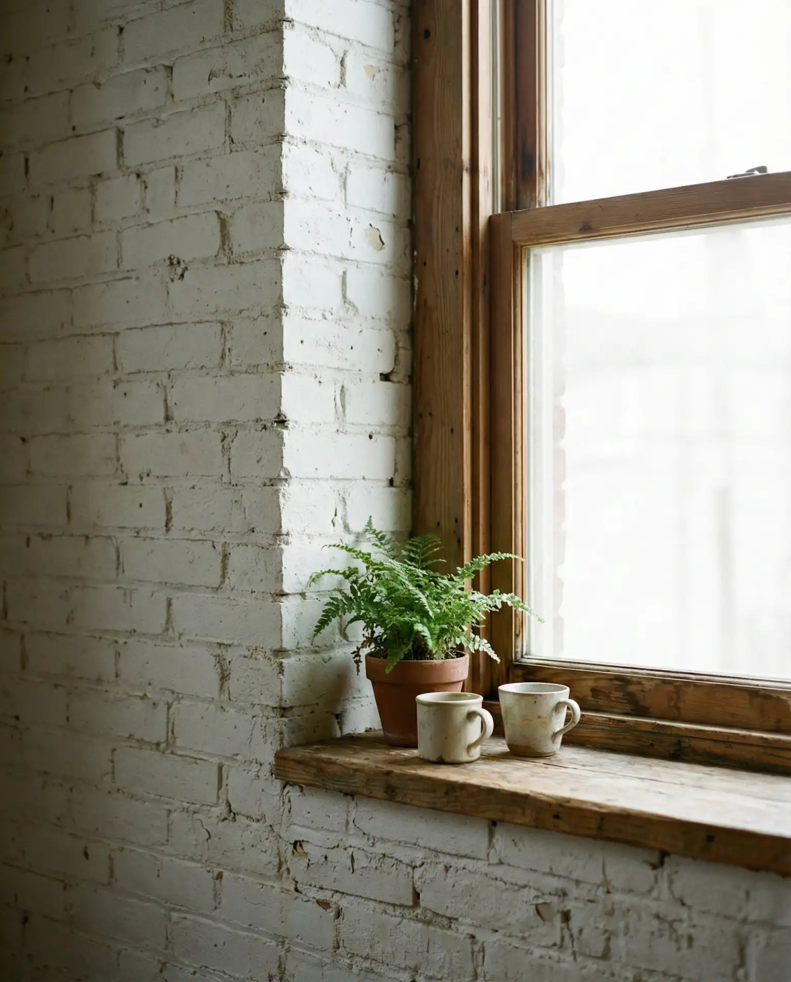 Whitewashed Brick Frame for Rustic Charm 1