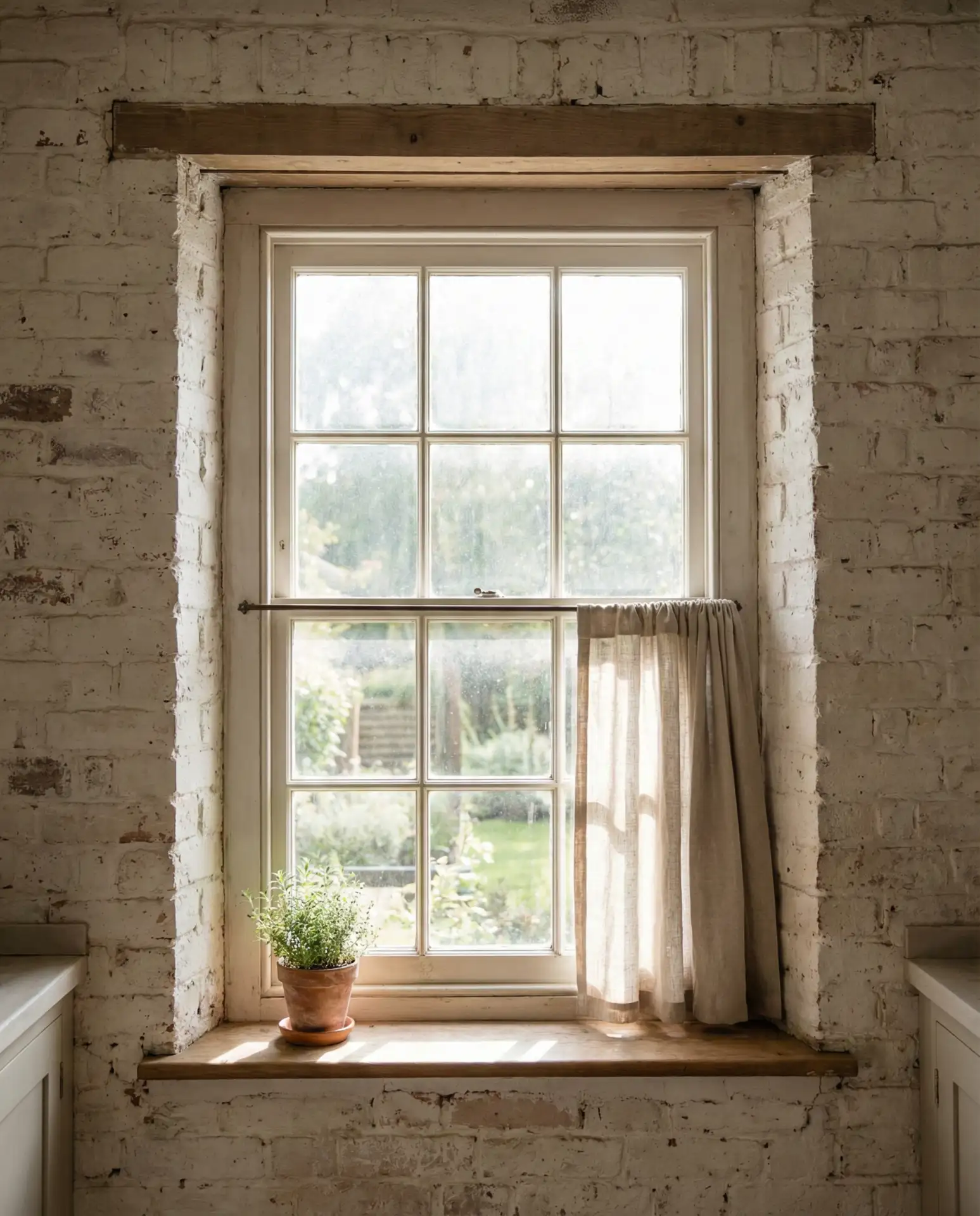 Whitewashed Brick Frame for Rustic Charm 2