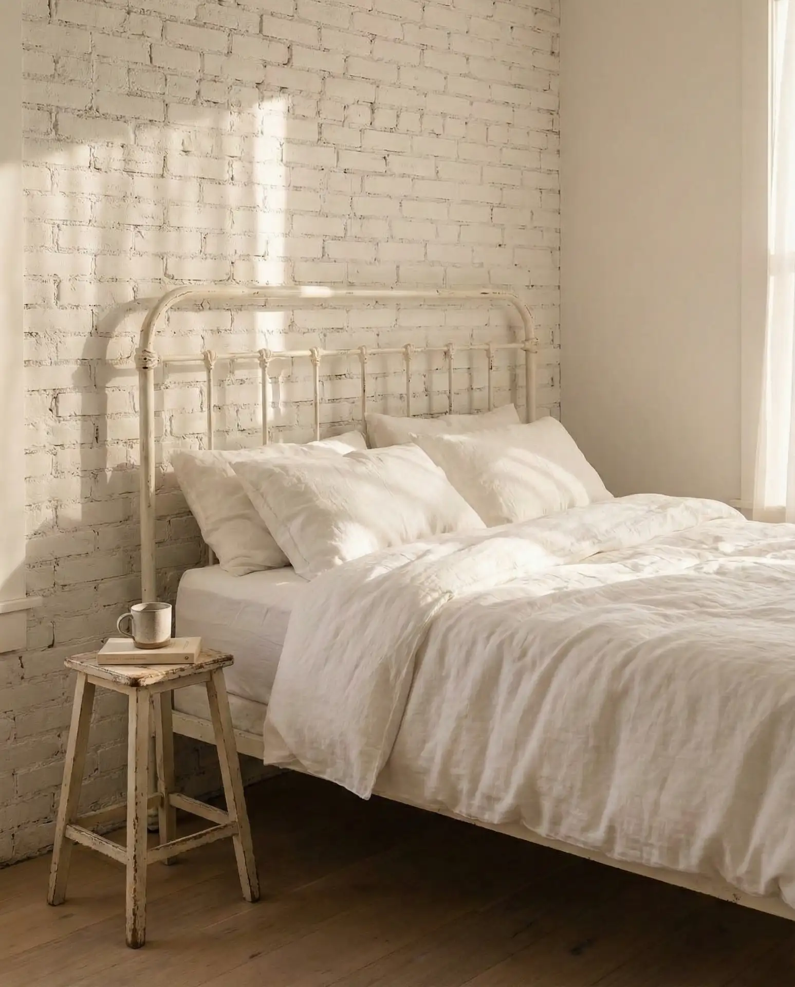 Whitewashed Brick or Shiplap Feature Wall 1